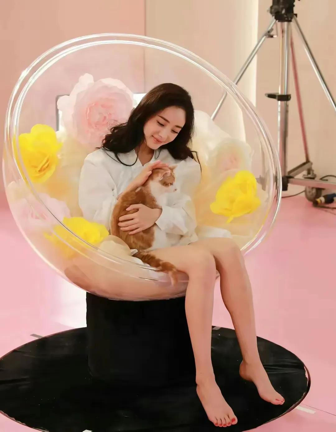 这谁忍得住啊！杨幂的脚丫子也太可爱了吧！这双脚真的是太符合她本人了，清爽又治愈。