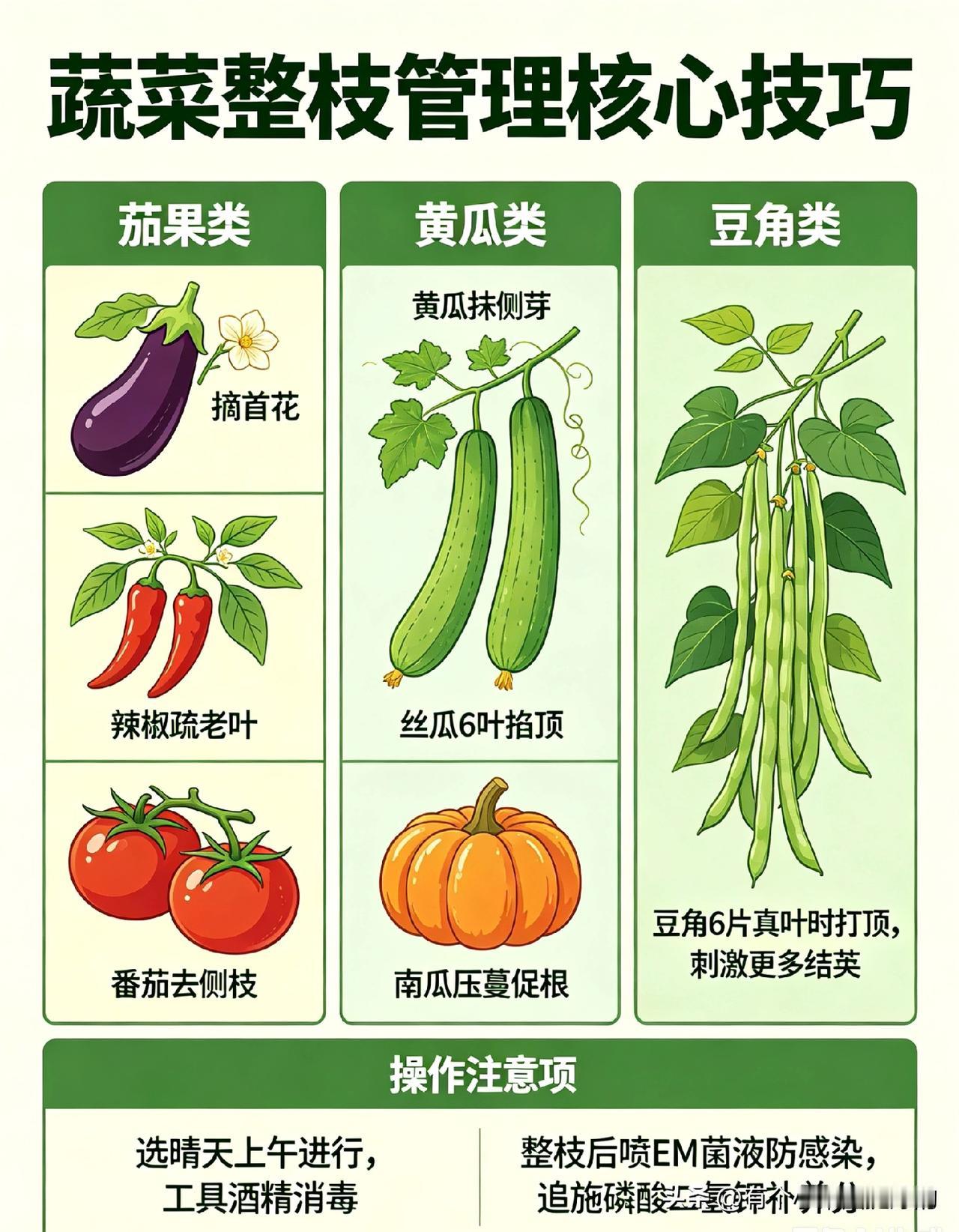 6大蔬菜打叉掐尖技巧，照着做高产翻倍！1. 茄子：不留第一朵花，花下侧枝全