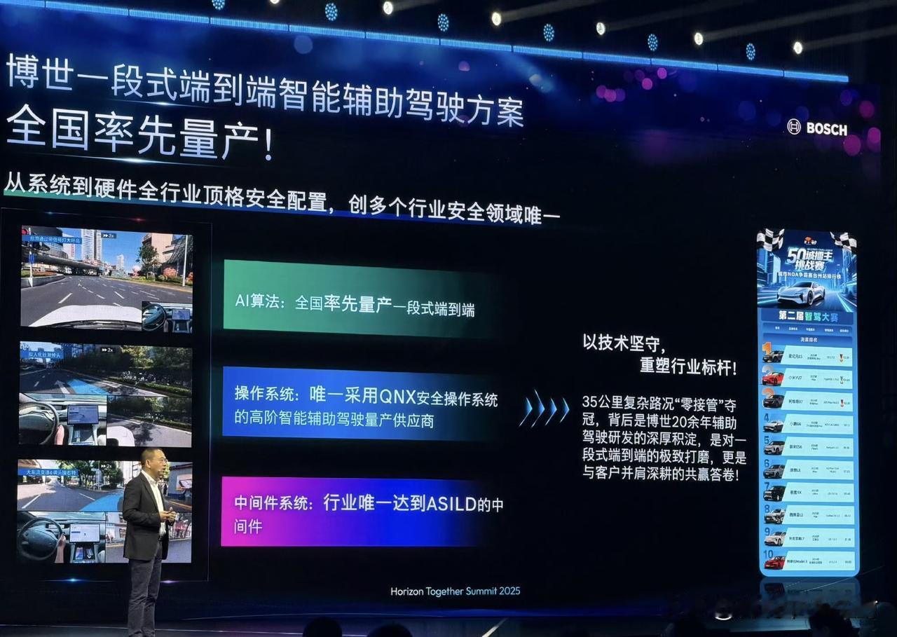 有点目不暇接了。博世宣布全国率先量产“一段式端到端智能辅助驾驶方案”。最近这