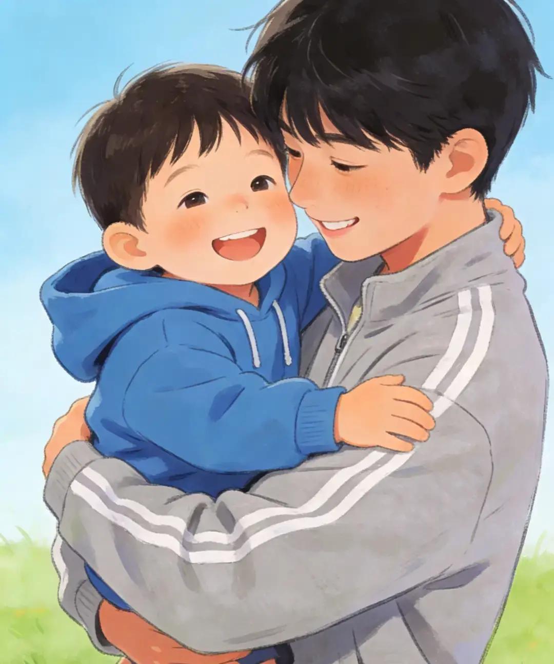 大儿子突然发消息说晚上回家吃饭，我转头告诉小儿子。他听完直接蹦起来，鞋都没穿