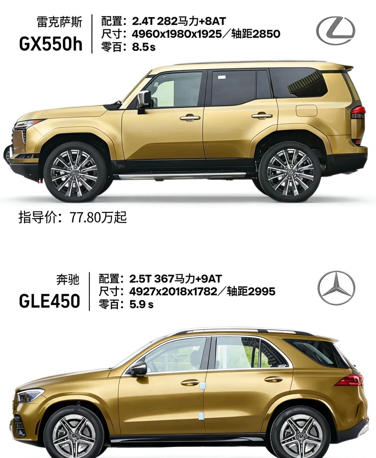 雷克萨斯GX550h与奔驰GLE450谁才是你的越野之王？网友问我雷克萨斯GX5