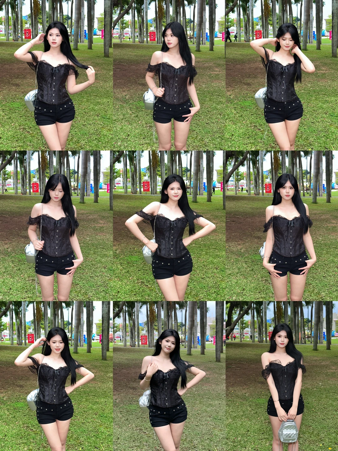 辣妹拍照姿势｜草坪小幅度半身pose～易学好看