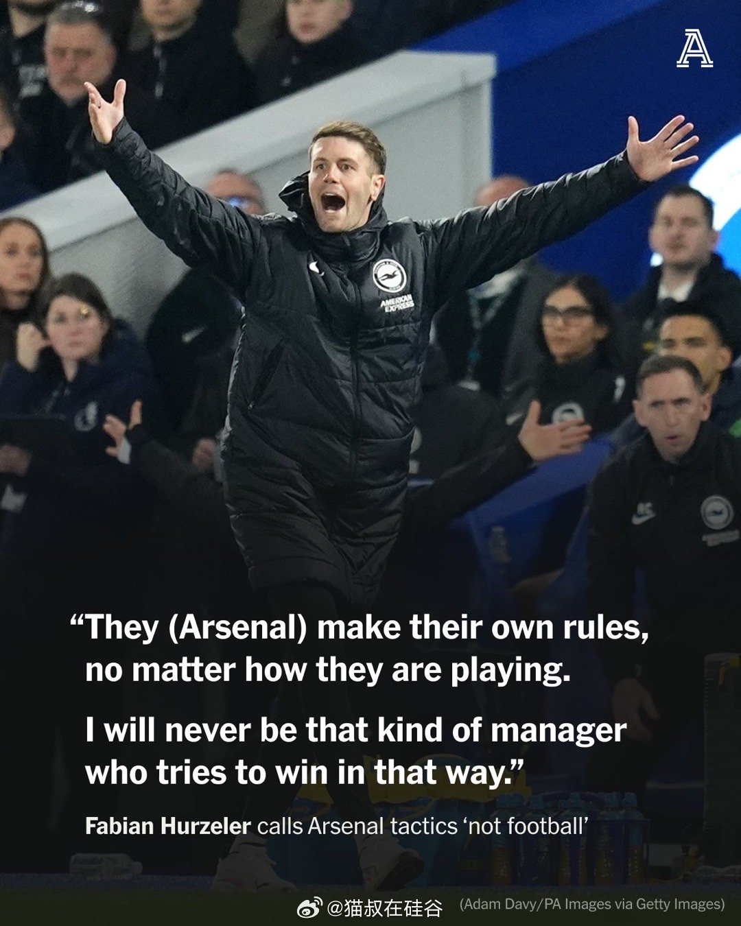 在输给阿森纳之后，布莱顿主教练法比安·赫泽勒（FabianHurzeler）指