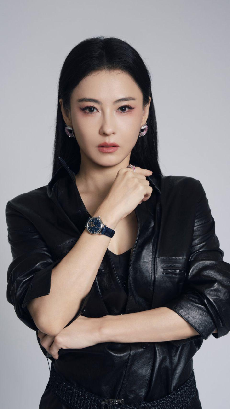 张柏芝港风女神皮衣造型明星写真时尚大片