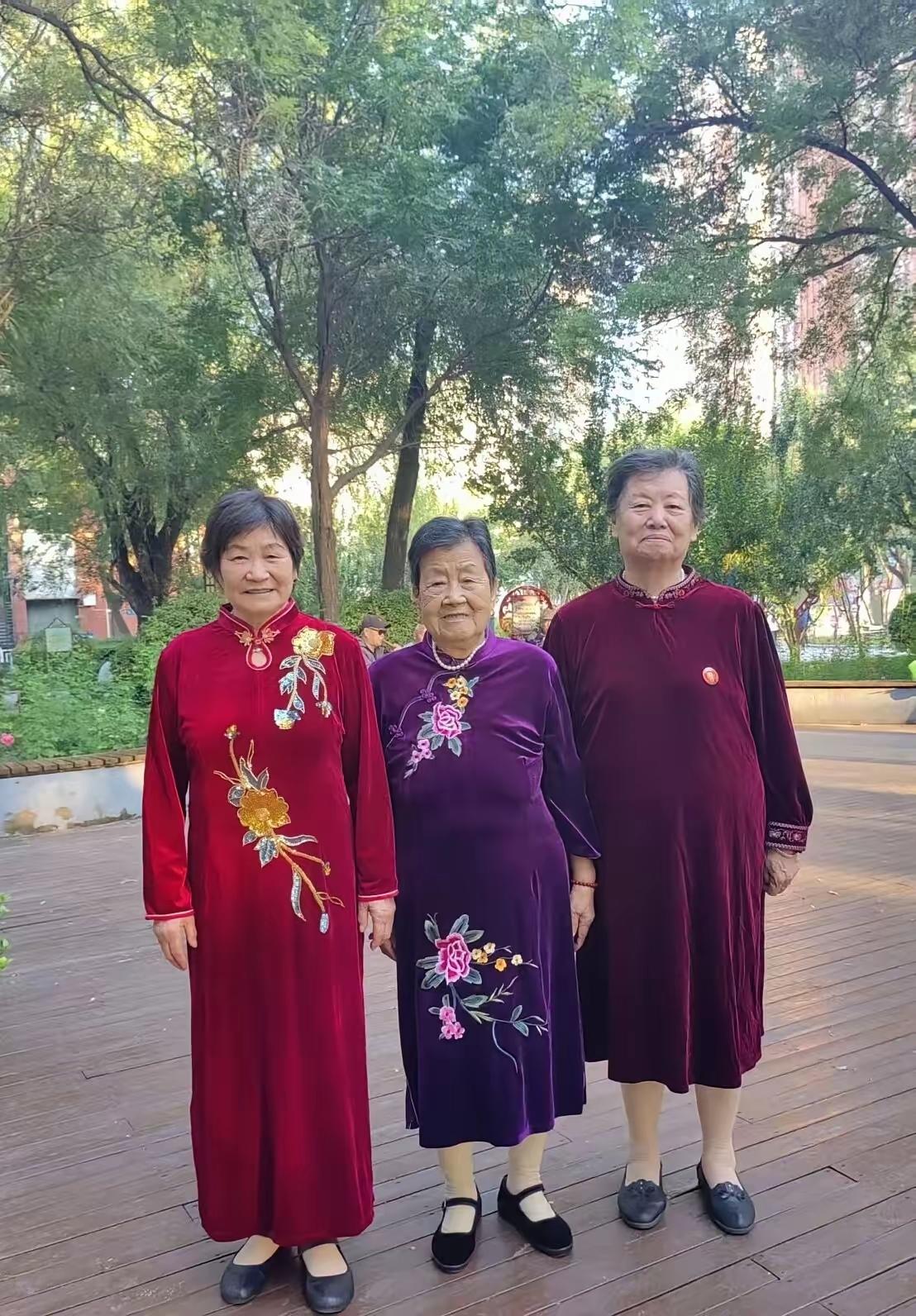 绝无歧视老年人之意，只是陈述事实。在公园的这三位奶奶，莫不是以为穿上旗袍就能“