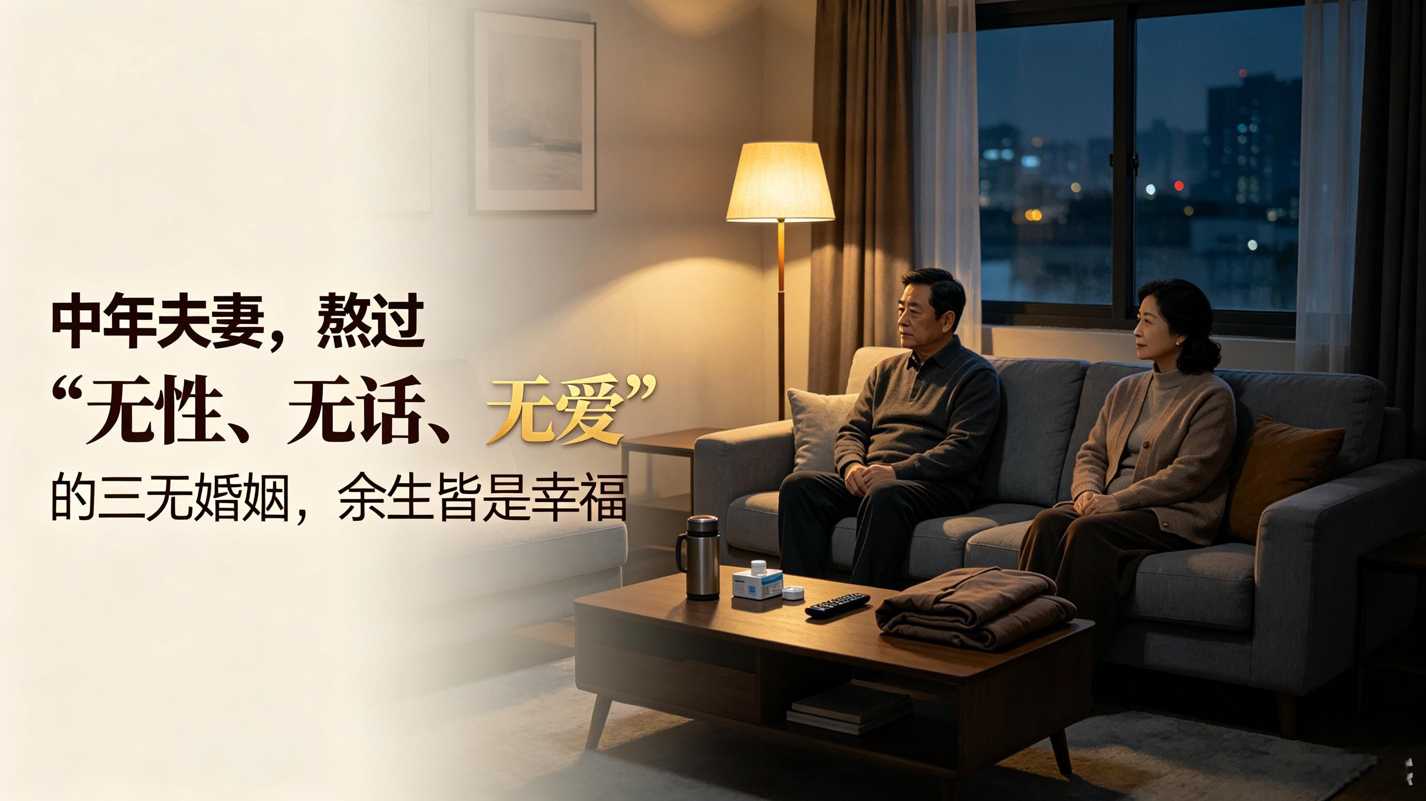 中年夫妻，熬过“无性、无话、无爱”的三无婚姻，余生皆是幸福有人说，婚姻最可怕的不是吵架、出轨、贫穷，