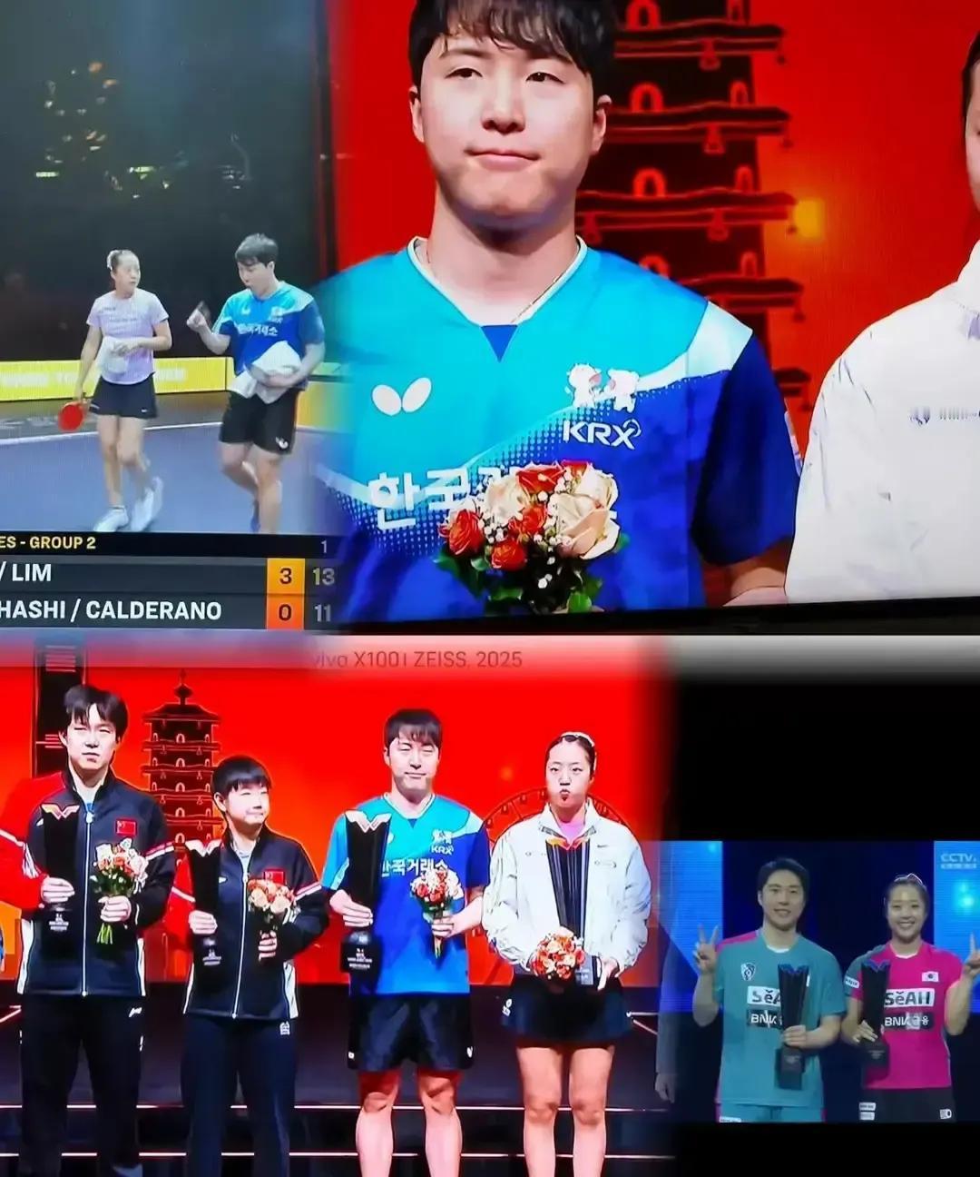 他们赢了世界冠军，却像输了一样沉默。领奖台上，韩国组合申裕斌和林钟勋脸上没有