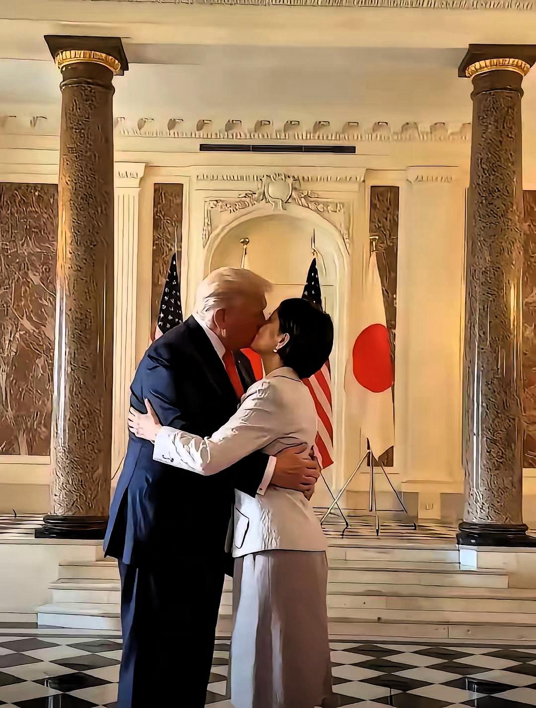 吃惯牛排的特朗普。到了日本倒不挑剔了。但比起饮食。两人的互动才更有看头。哪