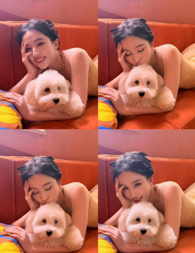 刘亦菲晒初雪哈哈合照​​​