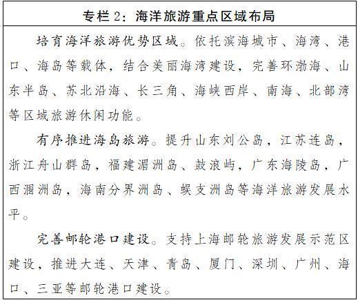 国家刚发布的旅游强国计划关于“海洋旅游”重点区域布局：除了它省