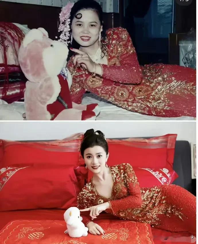 女儿穿妈妈出嫁那天的衣服，大家看看感觉如何