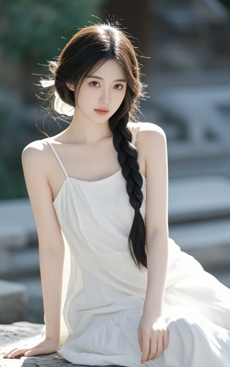 阳光倾洒，国风少女的温婉画卷
