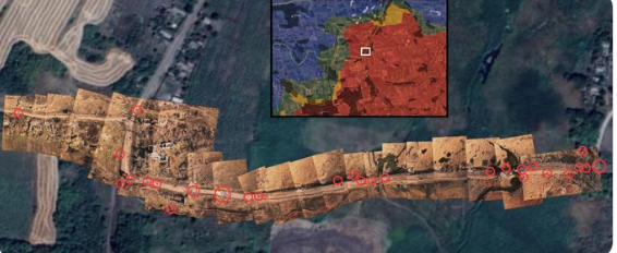 图文：多图显示俄军在乌军防御设施杀伤区前头破血流700米道路散落60具遗体