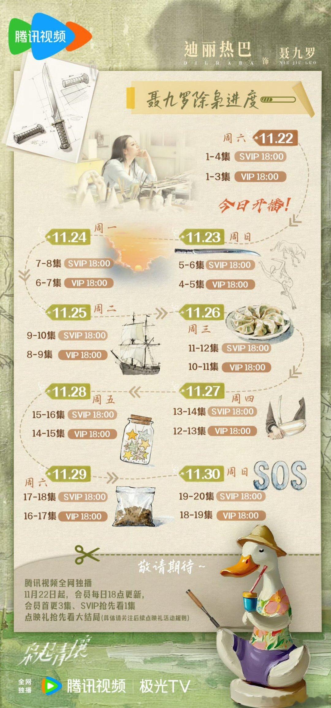 闹钟定好，今天要看《枭起青壤》聂九罗