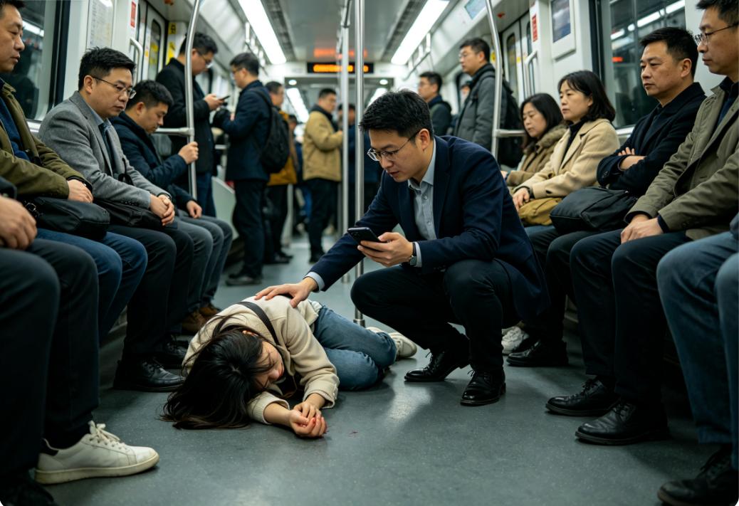 我在地铁上救了一位晕倒的美女，并带她去了医院，帮她支付了10000元医药费。