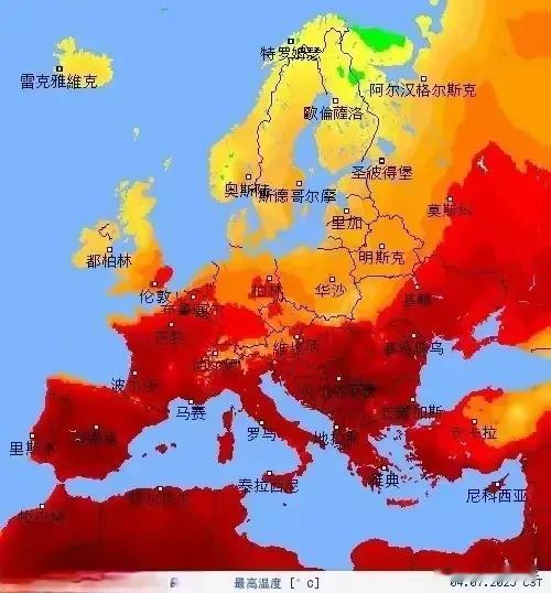 欧洲变热了？是的，欧洲目前正在变热，变热的地区主要集中在法国、意大利、西班牙、罗
