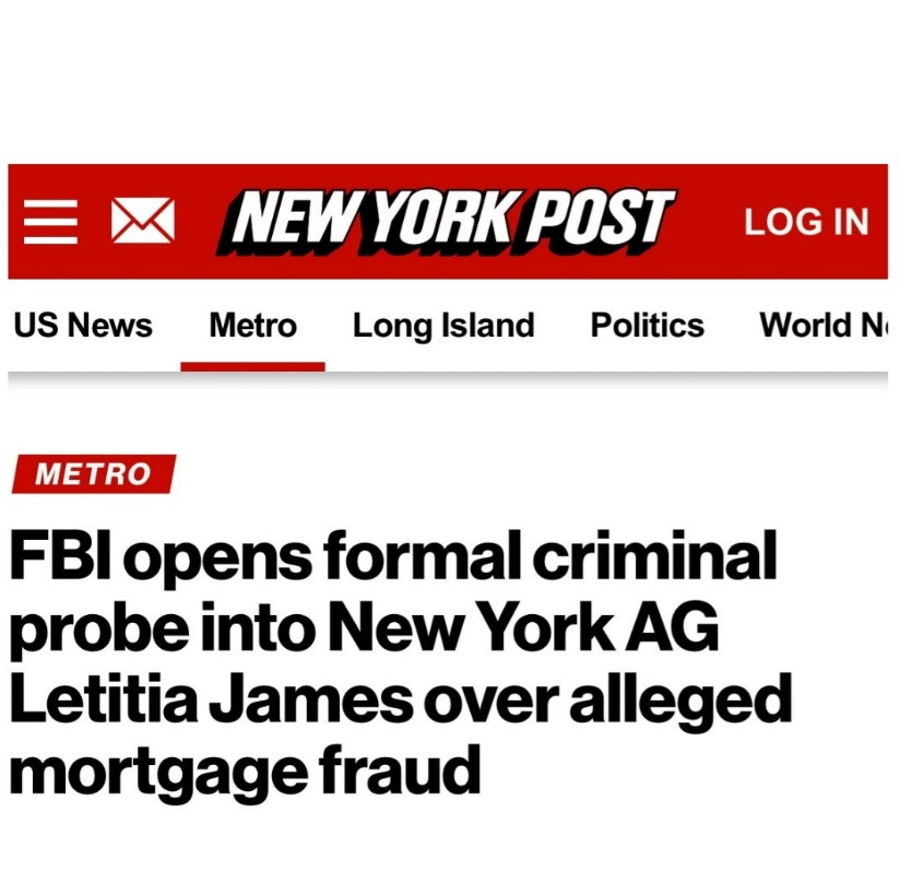 美国联邦调查局(FBI)今正式对纽约州检察长利蒂希娅·詹姆斯展开刑事调查‼️