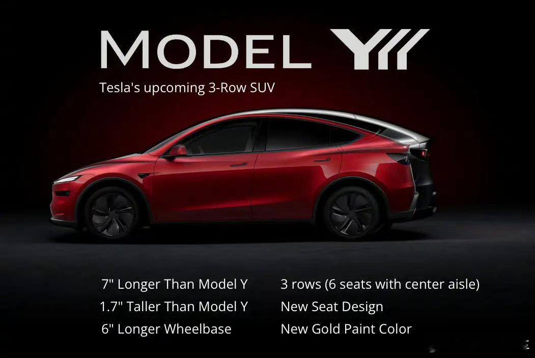 特斯拉ModelY长轴六座版有哪些变化：1.车长增加17.7cm2.车高增