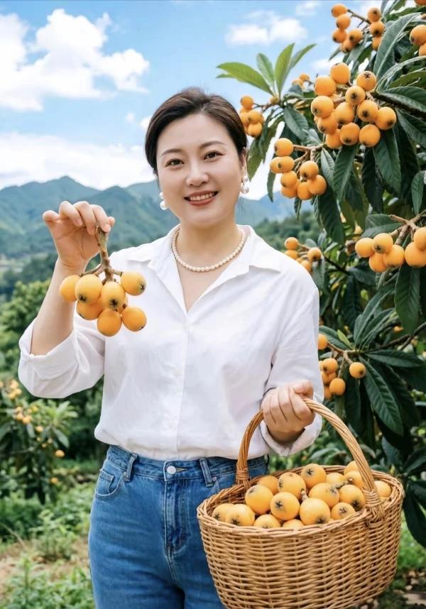 自己家的枇杷园，颗颗金黄味道甜。没施化肥没打药，绿色环保多卖钱。