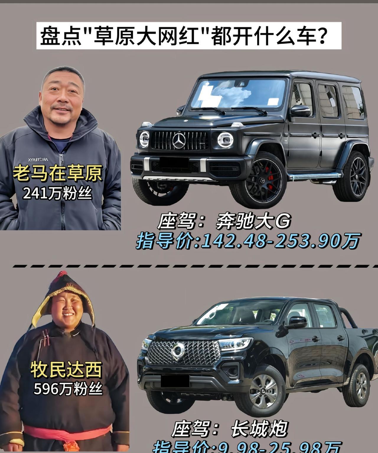 草原大网红都开什么车？