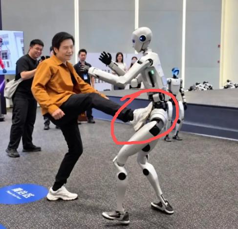雷军这一脚下去，结结实实踹疼了谁？雷军踹出去那一脚，机器人往后退了三四步，晃