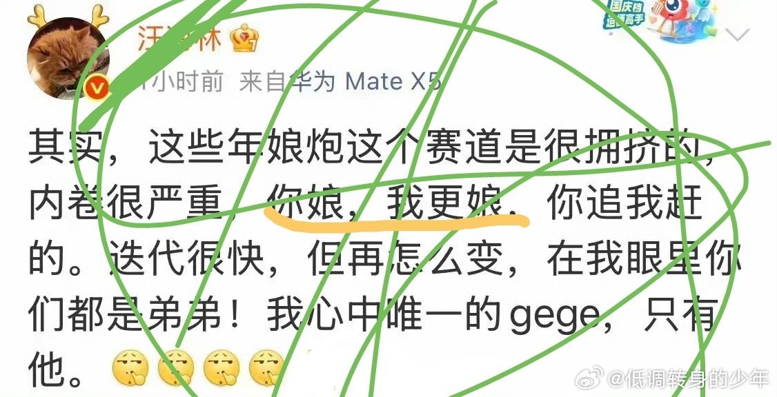 他自己比他想到的任何人都娘！“你娘～我更娘”！这句话他说对了！这个赛道汪是鼻祖