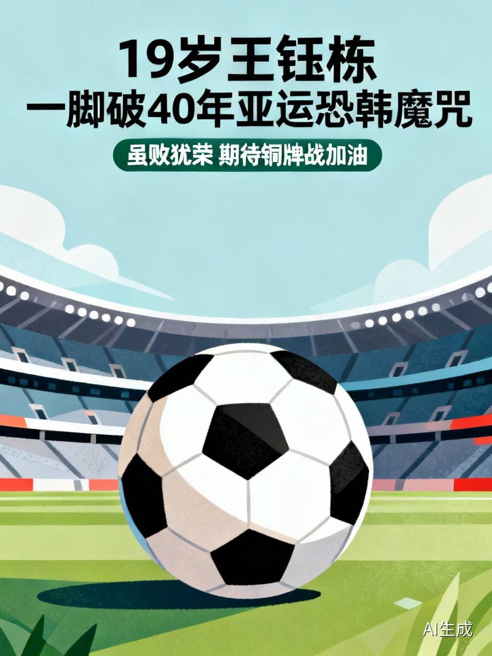 谁能想到！19岁的王钰栋，一脚打破40年亚运恐韩魔咒⚽亚运男足半决赛对阵韩国，国足打出精彩反击，王钰