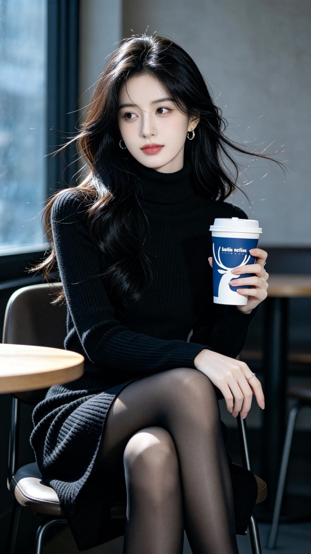 一杯咖啡，一段独处时光，黑色系与咖啡香，氛围感拉满， 慢下来，与咖啡和解，城市一