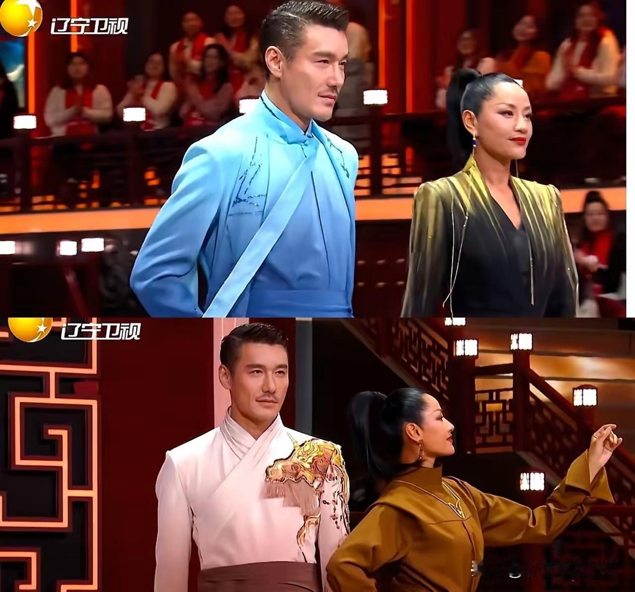 瞿颖胡兵在辽宁春晚丝滑换装，不愧是初代模特，状态真的太好了。瞿颖胡兵都快六十