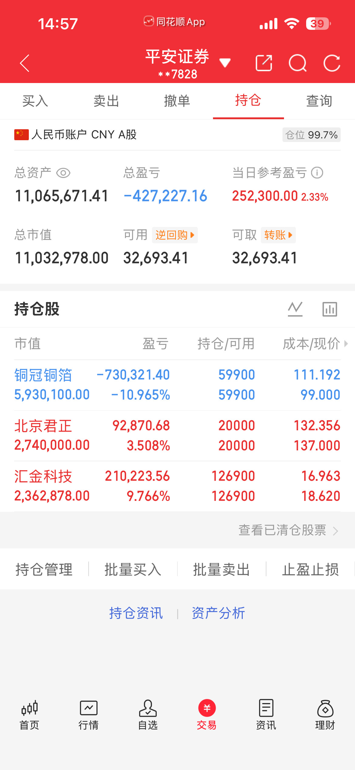慢即是稳，稳即是盈。SK海力士三星持续下跌