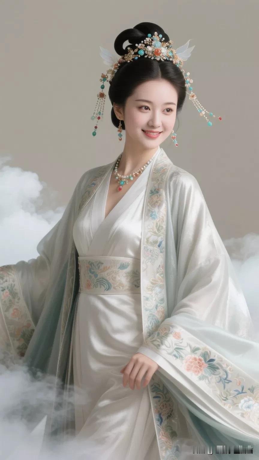 穿越时空的古典美人，韵味十足的古风穿搭张立启原创书画AI作品古仕女发髻服饰集锦首