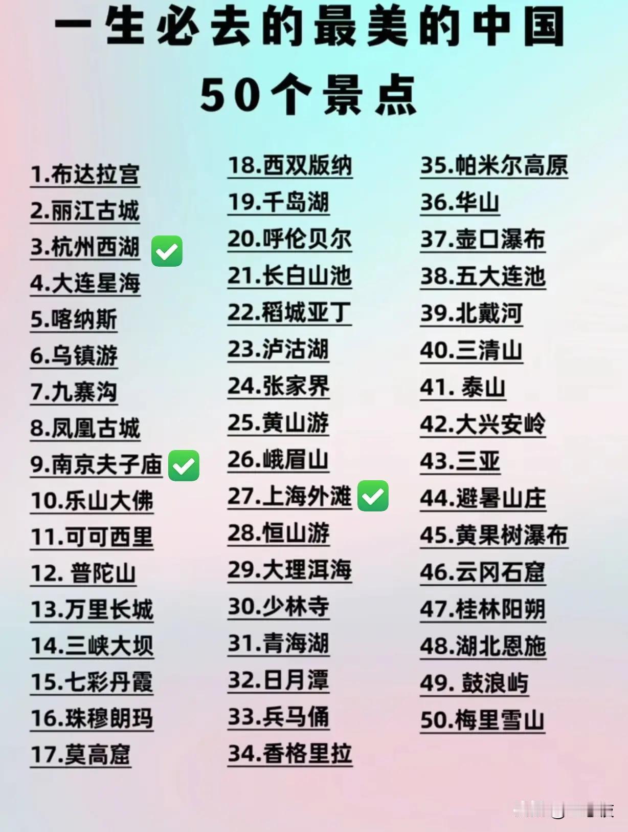 中国50个必去景点，一生必去最美中国！🌄🏞️🏞️