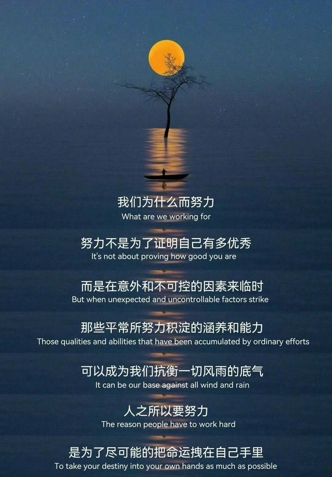 人之所以要努力是为了尽可能的把命运拽在自己手里