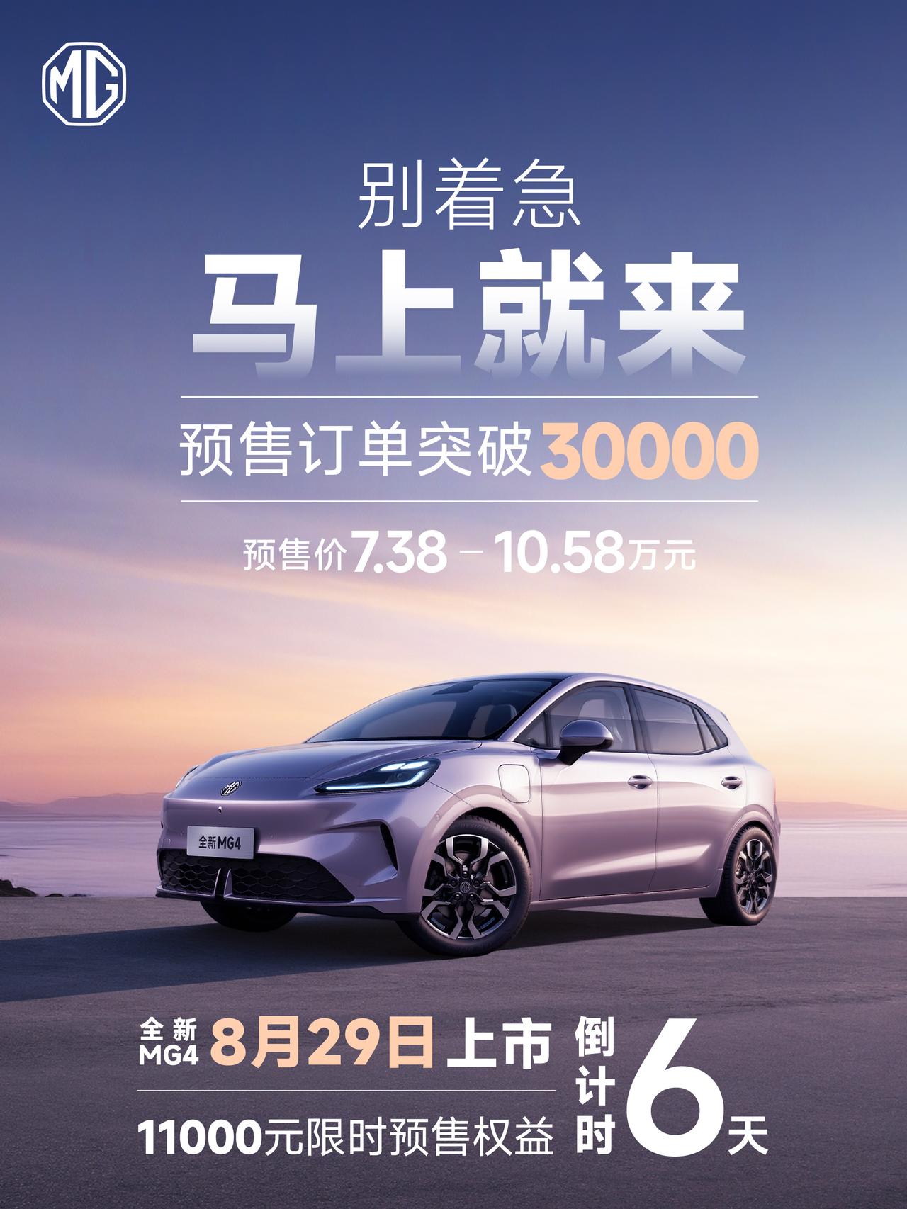 名爵MG4，预售订单直接干破3万。MG4这次能够受到这波关注，说明对这