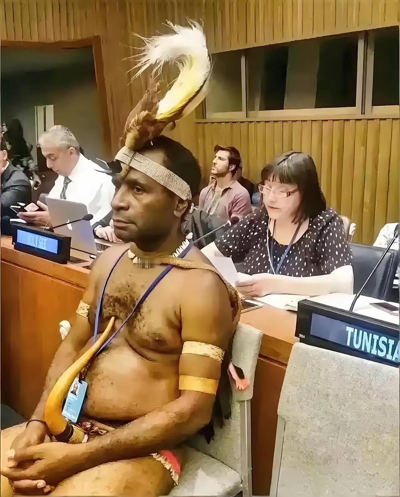 联合国确实比较包容，不存在歧视感。在联合国大会上，还会看见这种具有鲜明特色的本