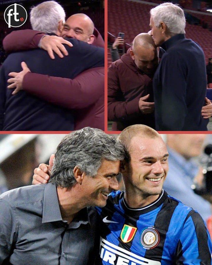 【昔日爱徒】斯内德与穆里尼奥在阿姆斯特丹重逢，斯内德表示：“穆里尼奥是史上最佳教