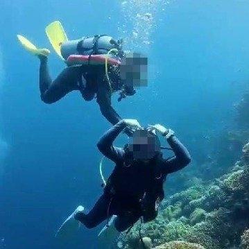 最近潜水圈炸了锅，起因是一段让人脊背发凉的视频——某潜水员在水下悄悄关掉女潜友的