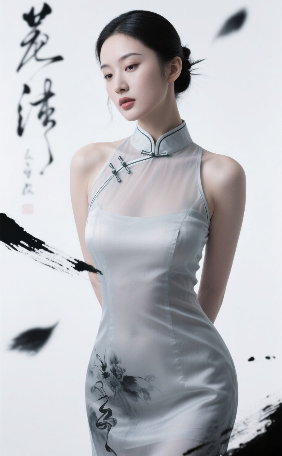 玲珑曲线展，旗袍衬佳人