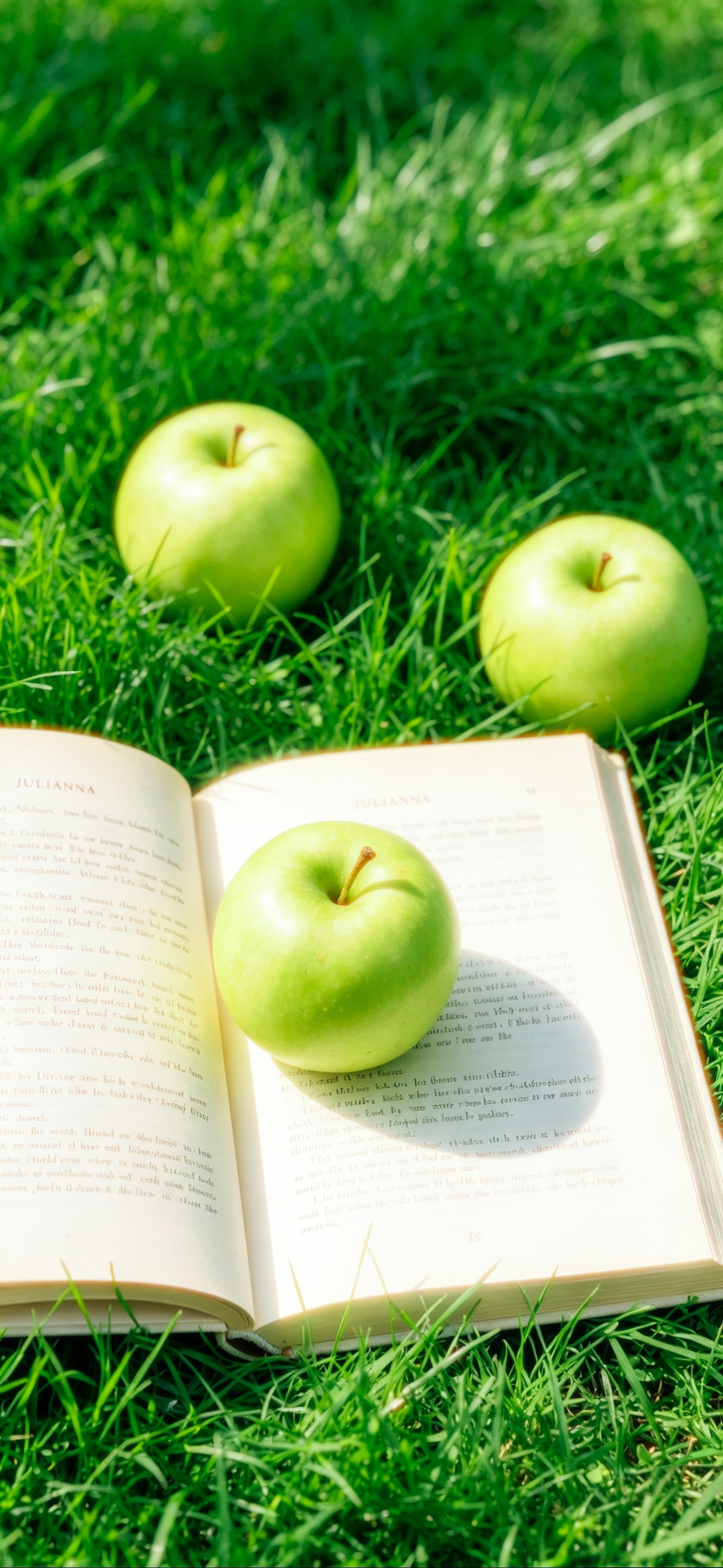 手机壁纸|把夏天的青苹果🍏和书页风，都装进屏幕里~