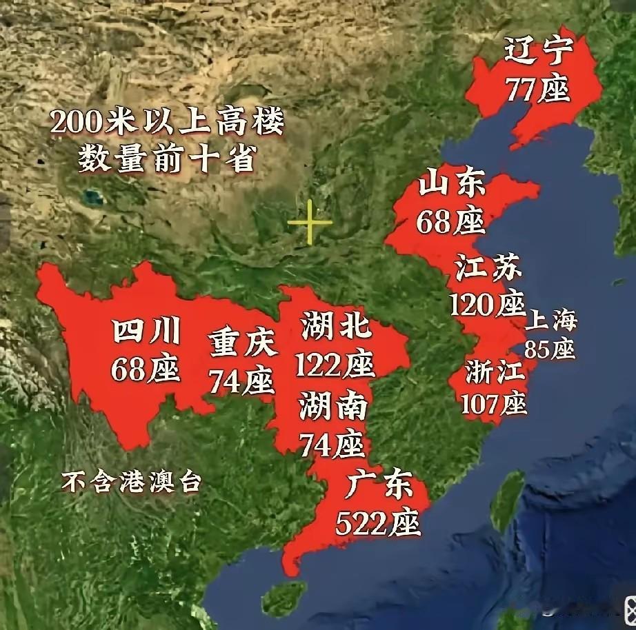 点赞！湖南的高楼数（200米以上）竟然进入全国前十！根据网友整理的资料，高楼数