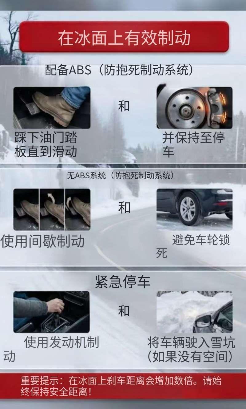 🚨冰上刹车太要命！你真的会正确操作吗？把这份干货存好，转发给开车的朋友，让