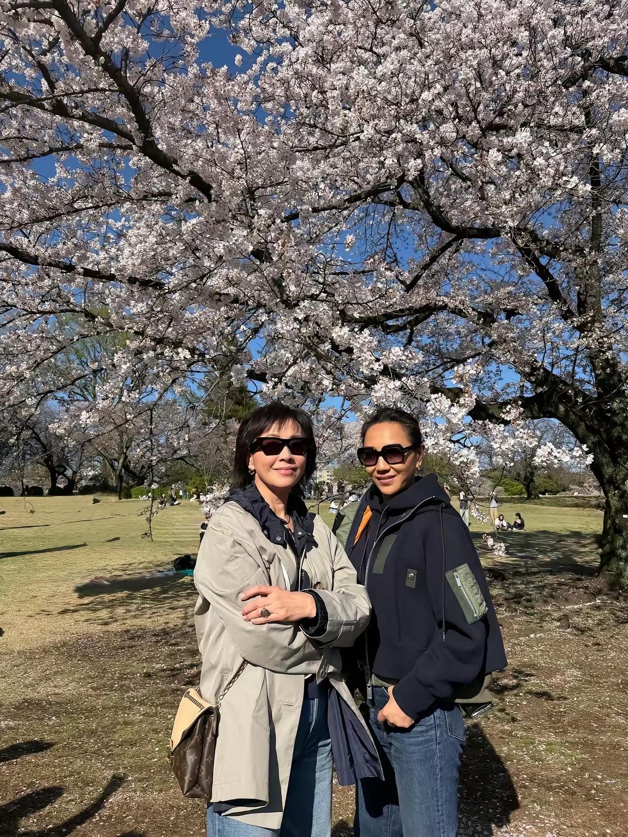 4月3日，刘嘉玲分享春日家庭合影，配文“和家人在一起，就是最美的春天”。照片中她