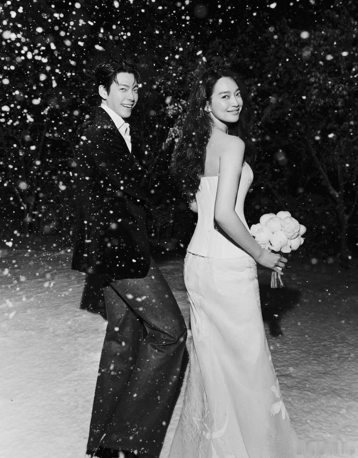 申敏儿金宇彬婚礼内场造型图，欧巴欧尼身高长相气质都太般配了！！