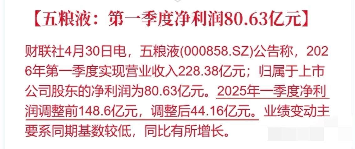 五粮液这种行为存在重大质疑，把已经公布且会计审核的前三季度业绩数据推倒重大调整，
