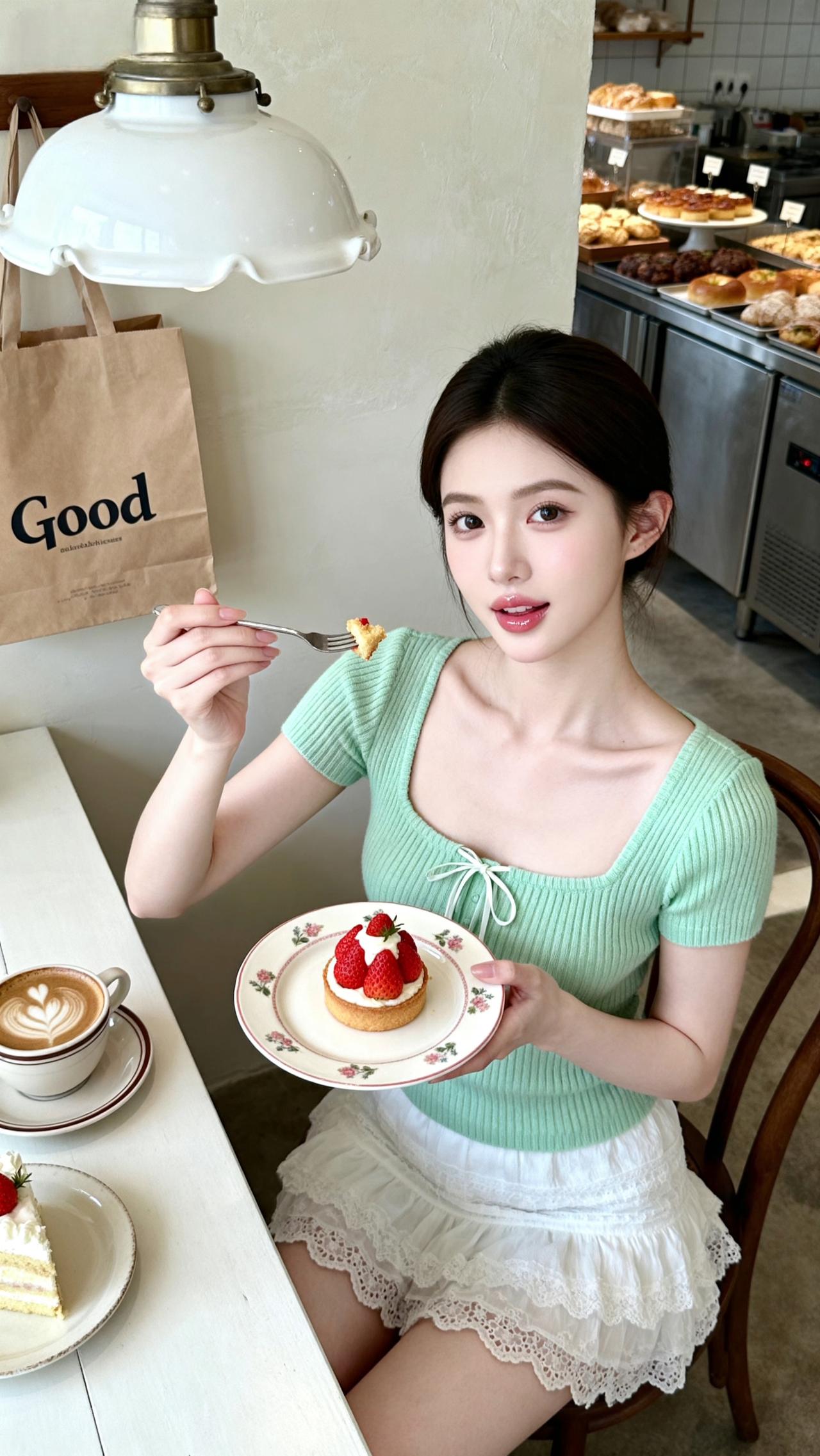 甜品店氛围感拍摄，天呐，这样拍也太美了吧！氛围感十足！姿势摄影约拍oot