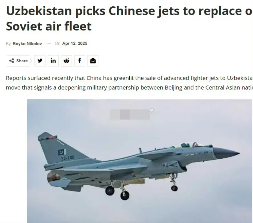 乌兹别克斯坦是歼-10CE第二个海外客户。目前购买的飞机已经在国内开始试飞。另