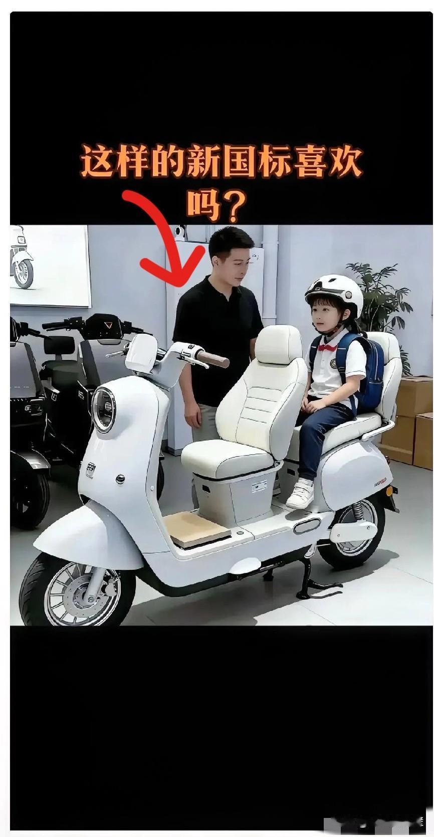 新新国标车，就应该这样设计，才合理。坐垫下面可以储物，放头盔之类，后座可以带娃