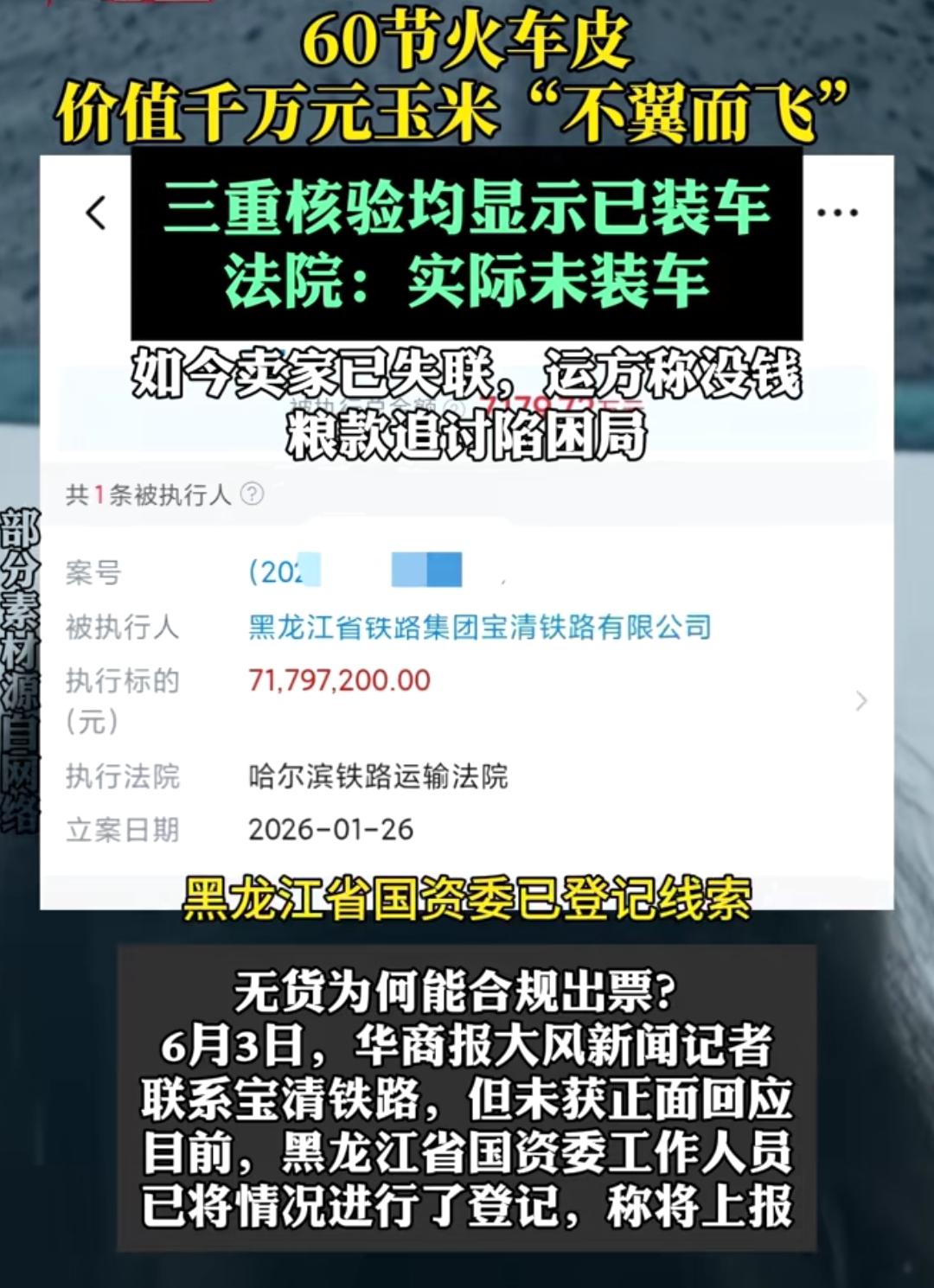 民营公司伙同铁路进行诈骗，60节火车皮玉米显示已装车，但是买家迟迟收不到货！