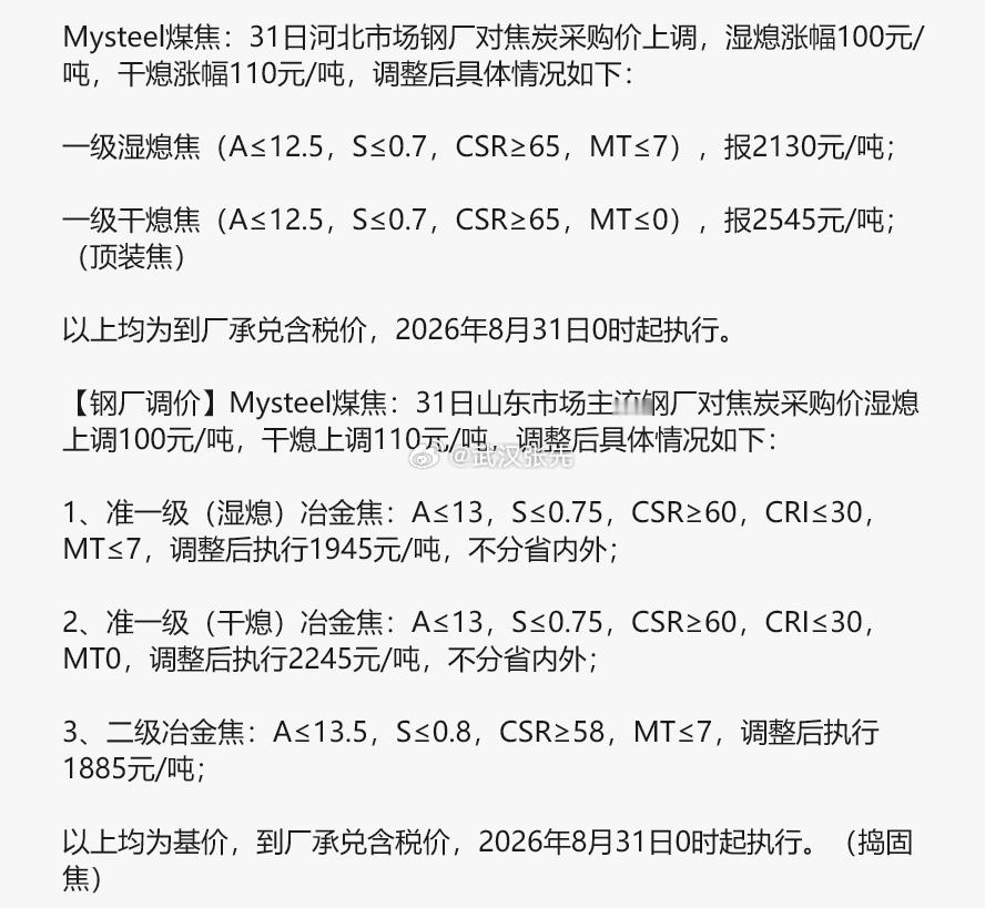 焦炭第三轮提涨全面落地，接下来出现的4-5轮提涨就要开始提防利多的作用会逐步被削