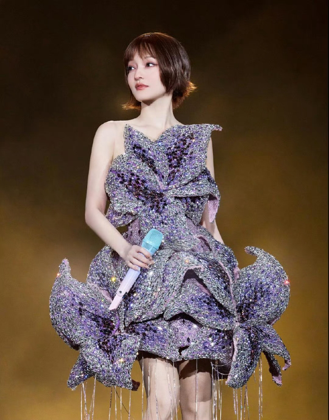 张韶涵演唱会战袍这次被网友吐槽了，说她的裙子像钢丝球。个人觉得裙子挺好看的，一朵